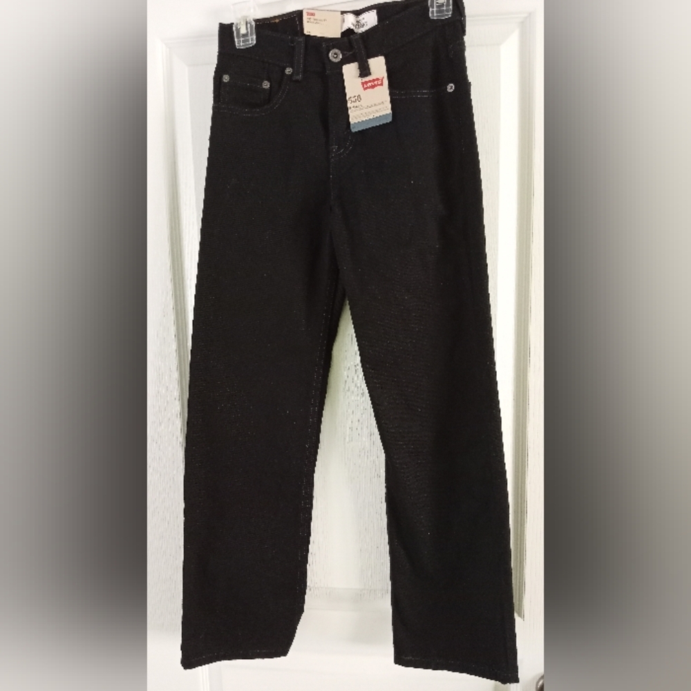 Levi's 550 Boy's Relaxed Fit Size 12 Slim Black Jeans